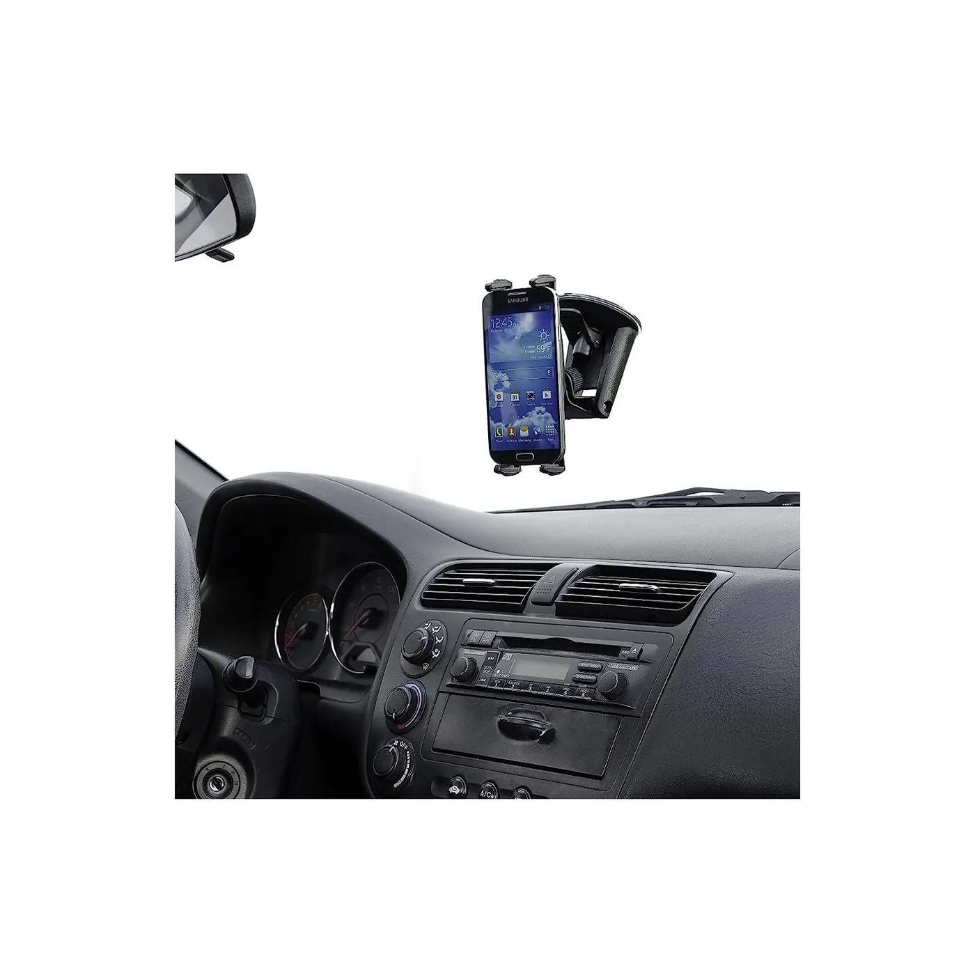 Arkon Windshield Dashboard Car Mount for Midsized tablets in use
