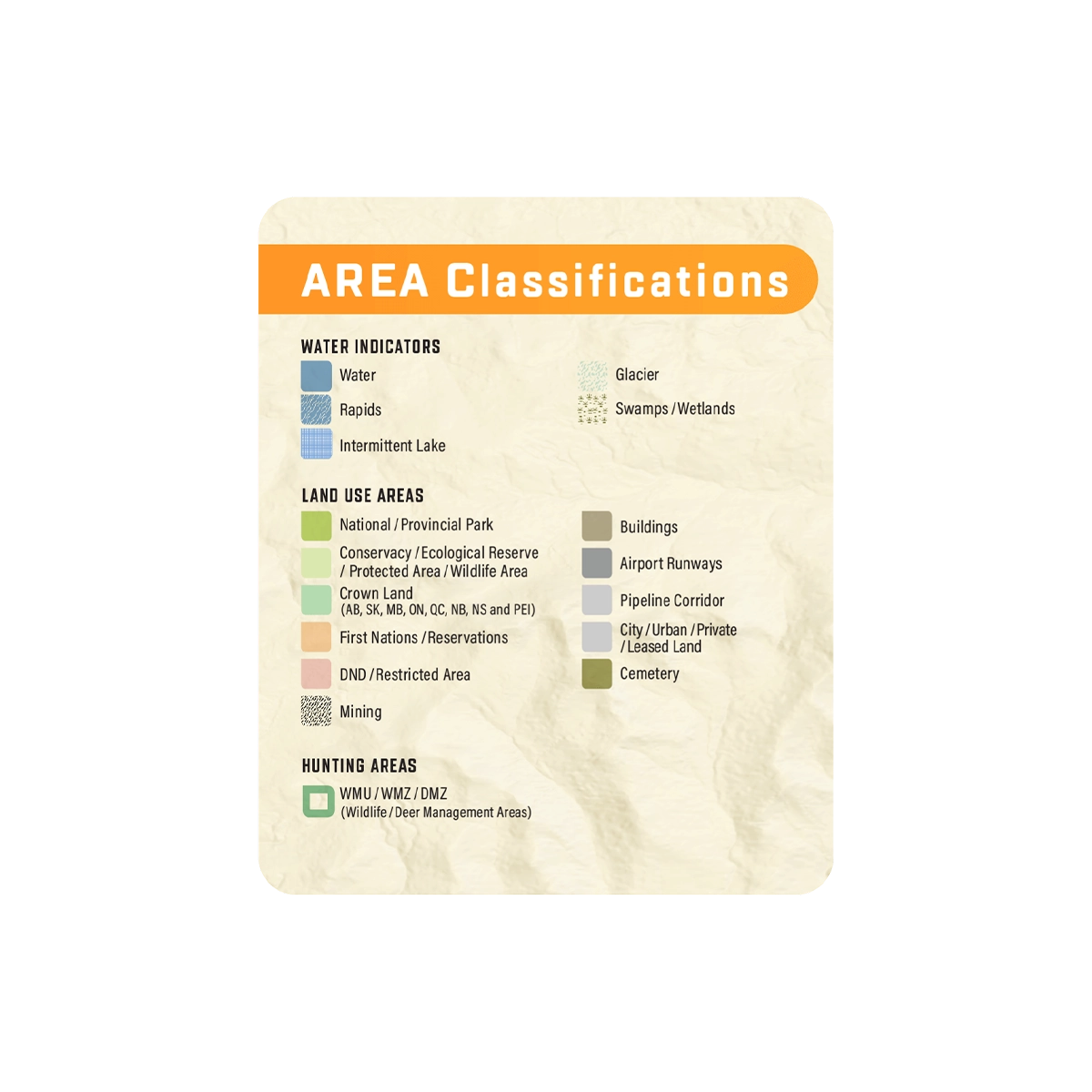 Backroad GPS maps - area classification