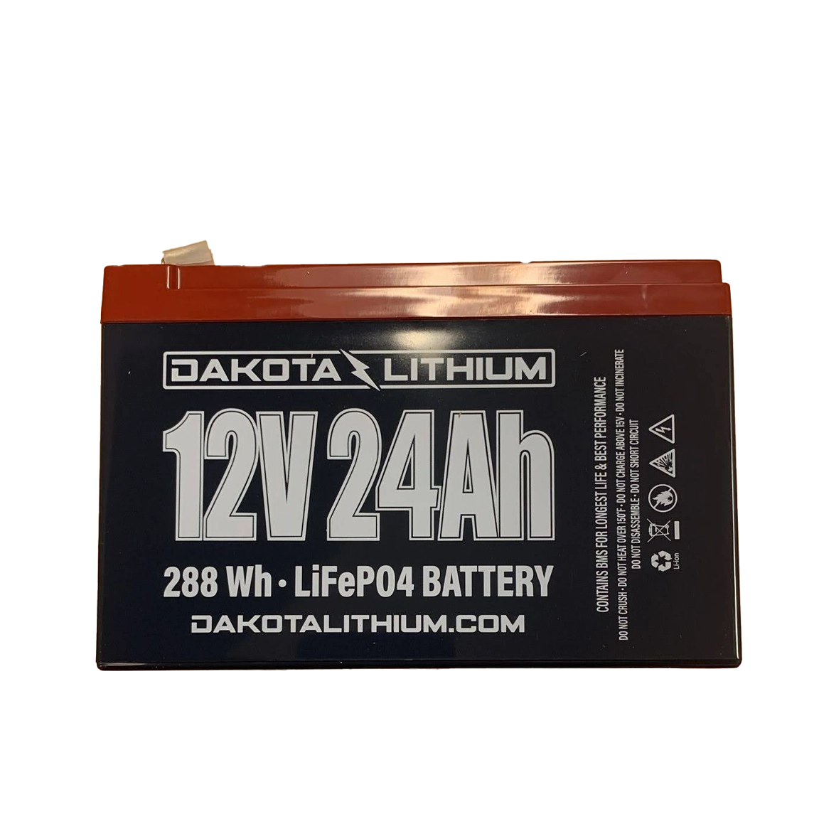 Dakota Lithium 12V 24Ah Battery front view