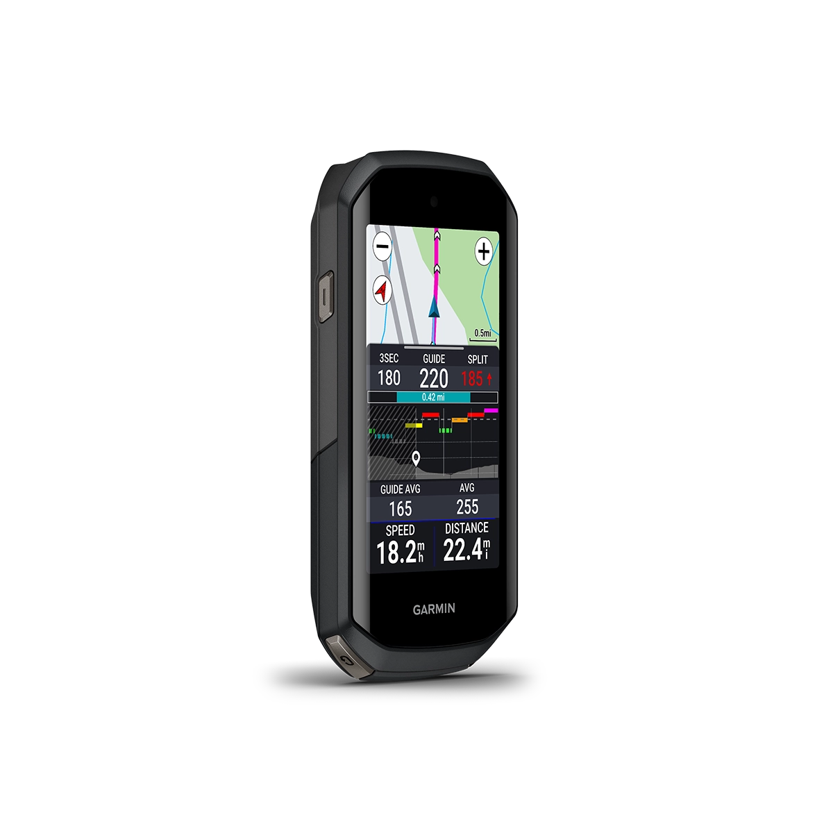 Garmin Edge 1050 right angle power guide cycling data