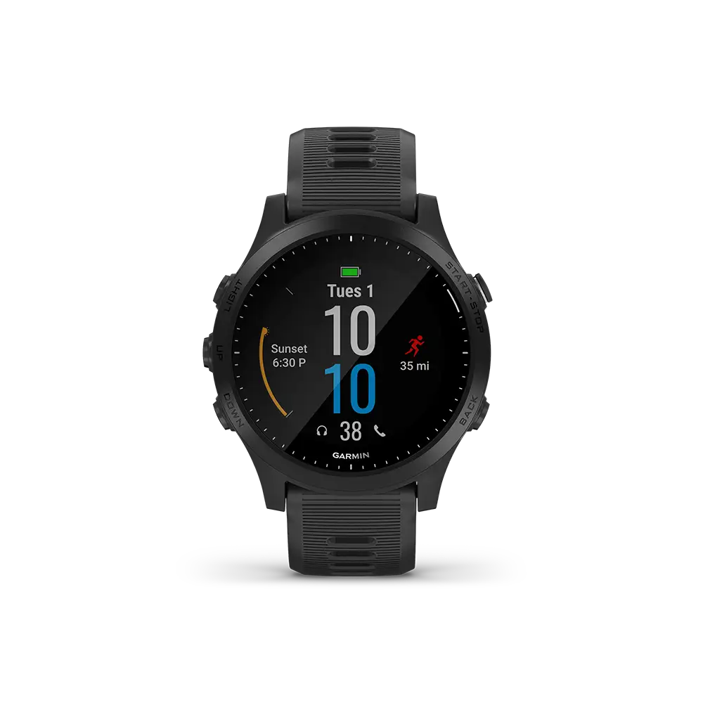 Garmin Forerunner 945 in black with homepage