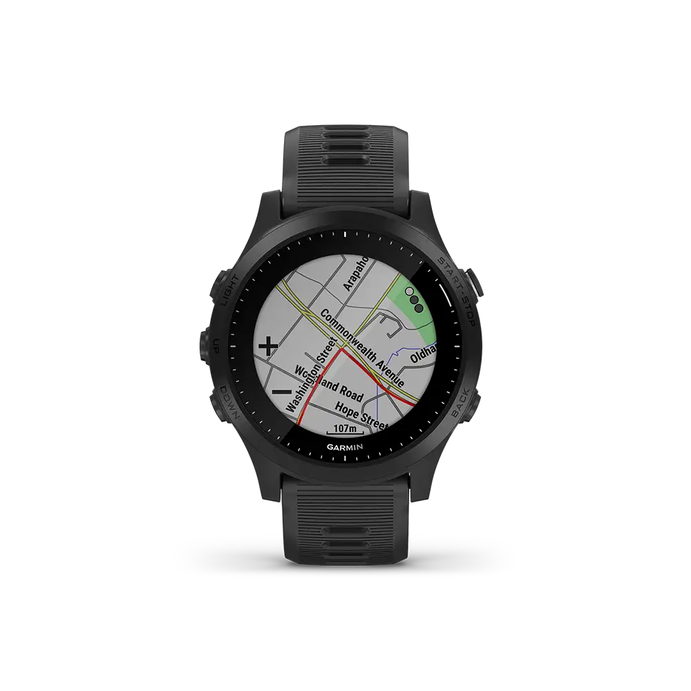 Garmin Forerunner 945 in black map page