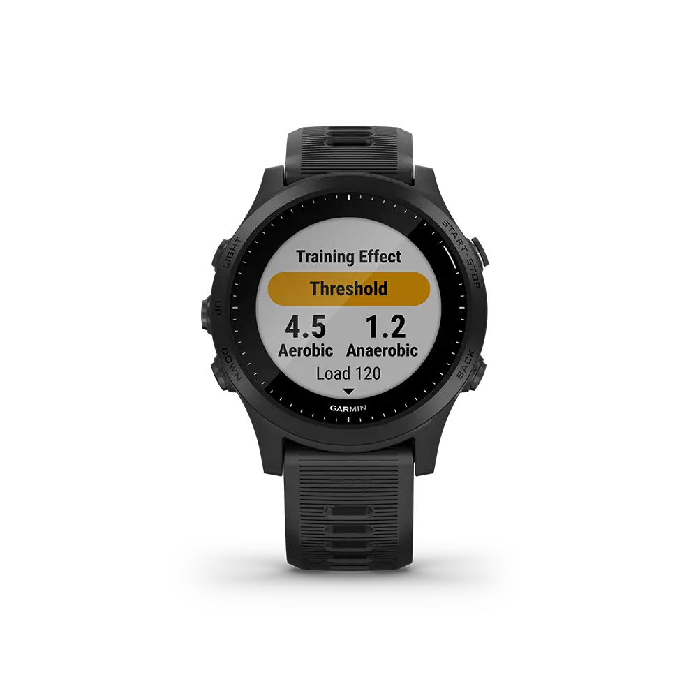 Garmin Forerunner 945 in black training effect page