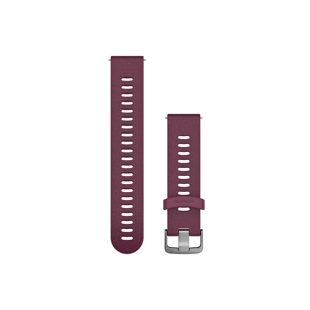 Garmin Quick Release Bands (20mm) - Berry Silicone with Stainless Steel Hardware