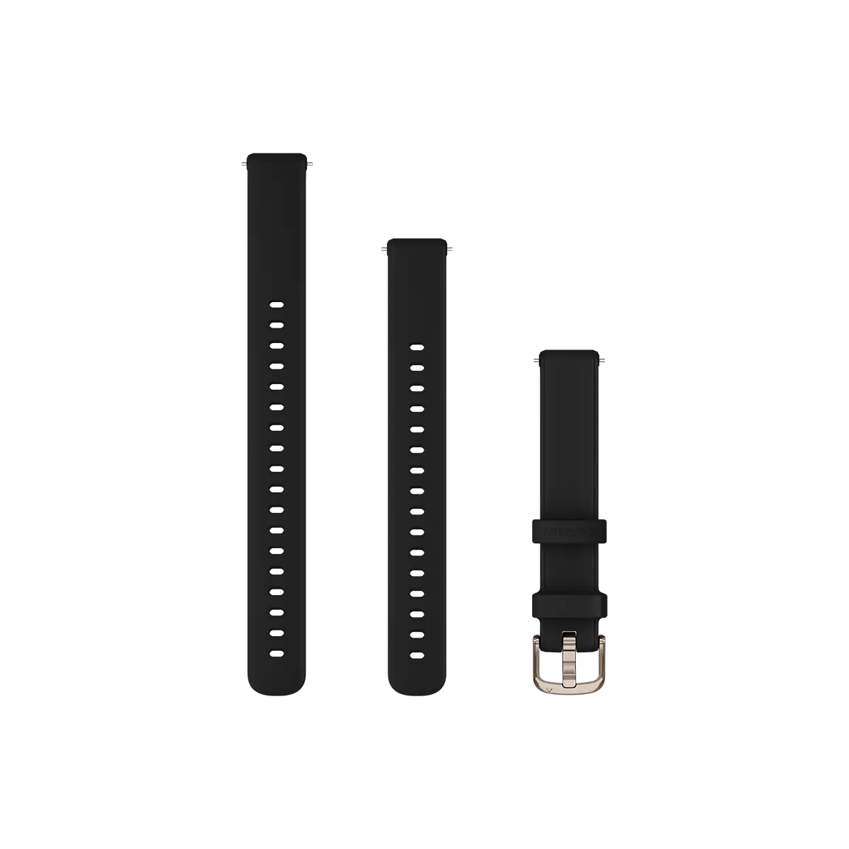 Garmin Lily 2 Bands (14 mm), Black Silicone with Cream Gold Hardware (010-13302-02)