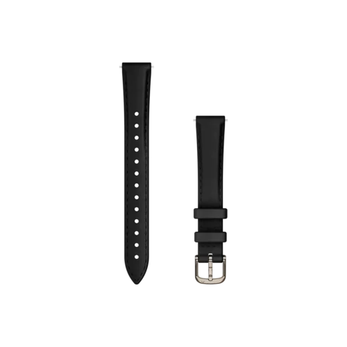 Garmin Lily 2 Bands (14 mm), Black Leather with Cream Gold Hardware (010-13302-22)