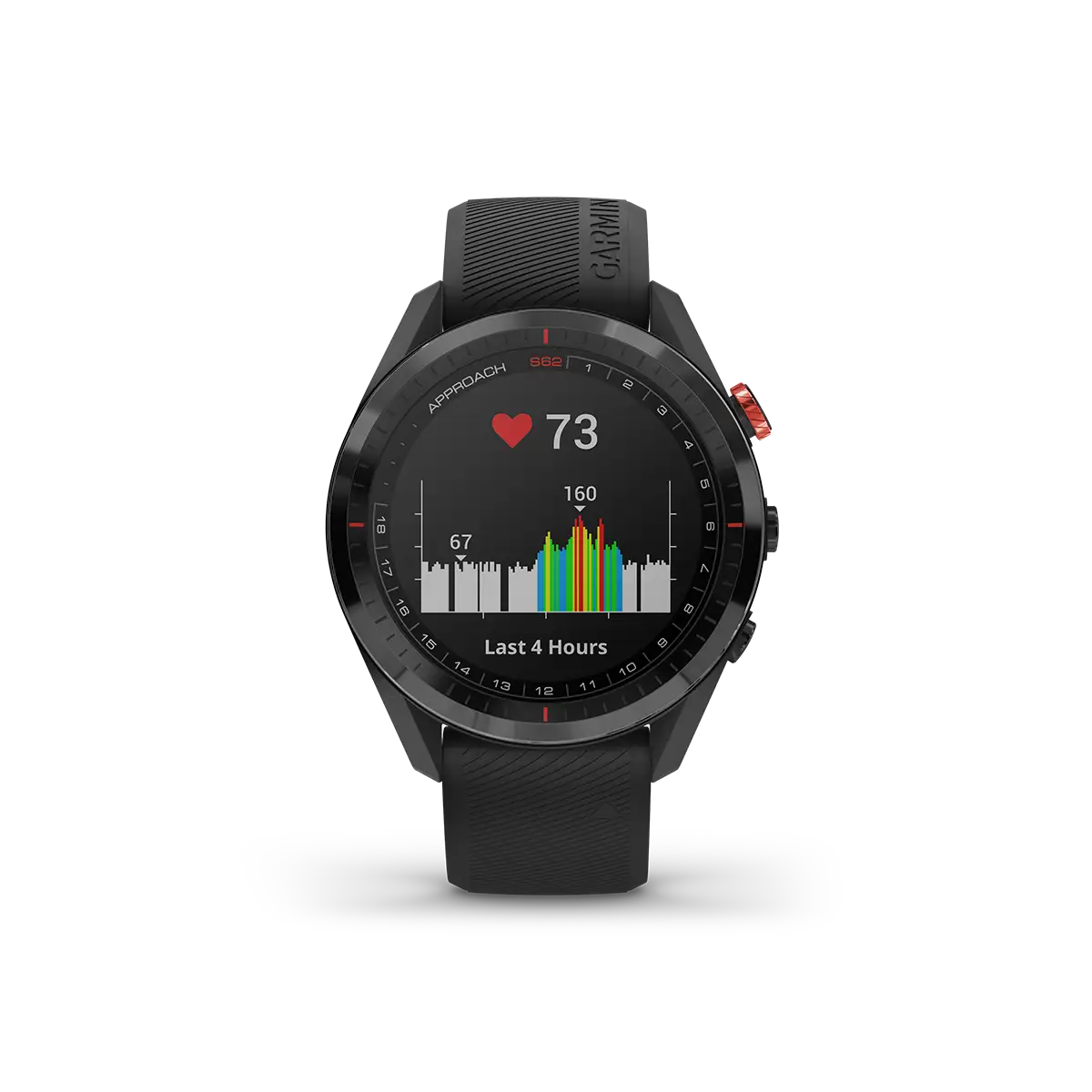 Garmin Approach S62 in black with heart rate screen