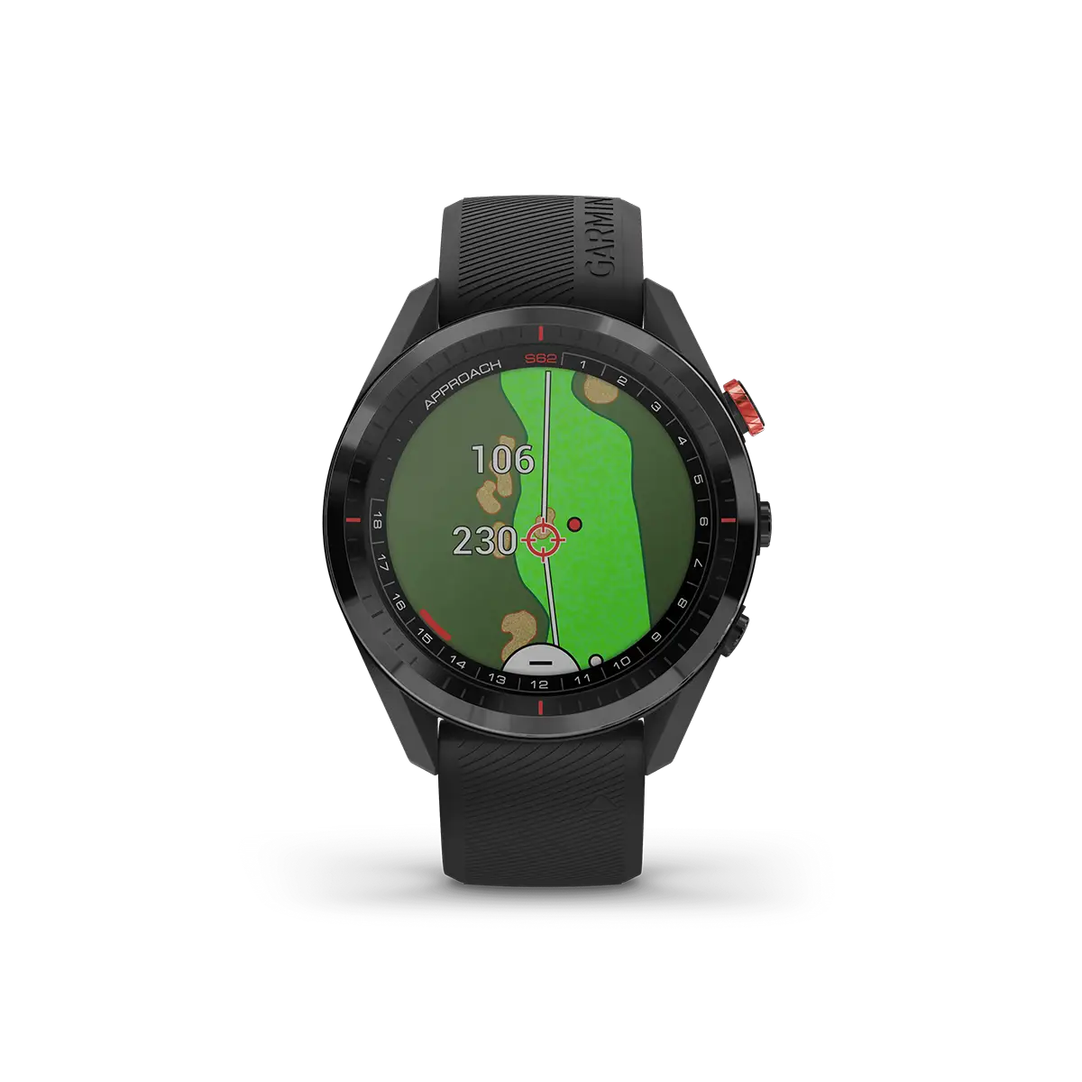 Garmin Approach S62 in black with pinpointing