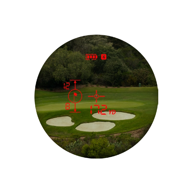 Garmin Approach Z30 rangefinder scope view of golf green