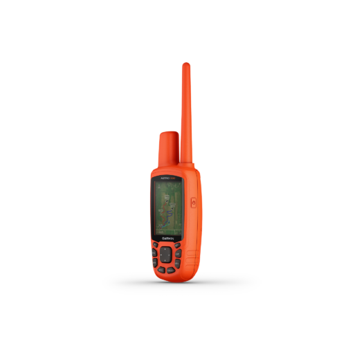 Garmin Astro 900 GPS tracker for dogs handheld device showing map view for tracking multiple dogs