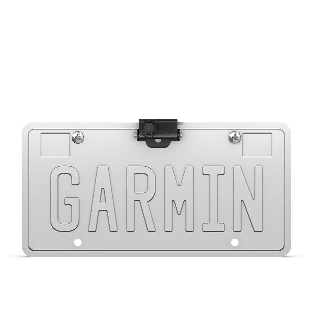 Garmin BC 50 Night Vision Backup Camera mounted on license plate