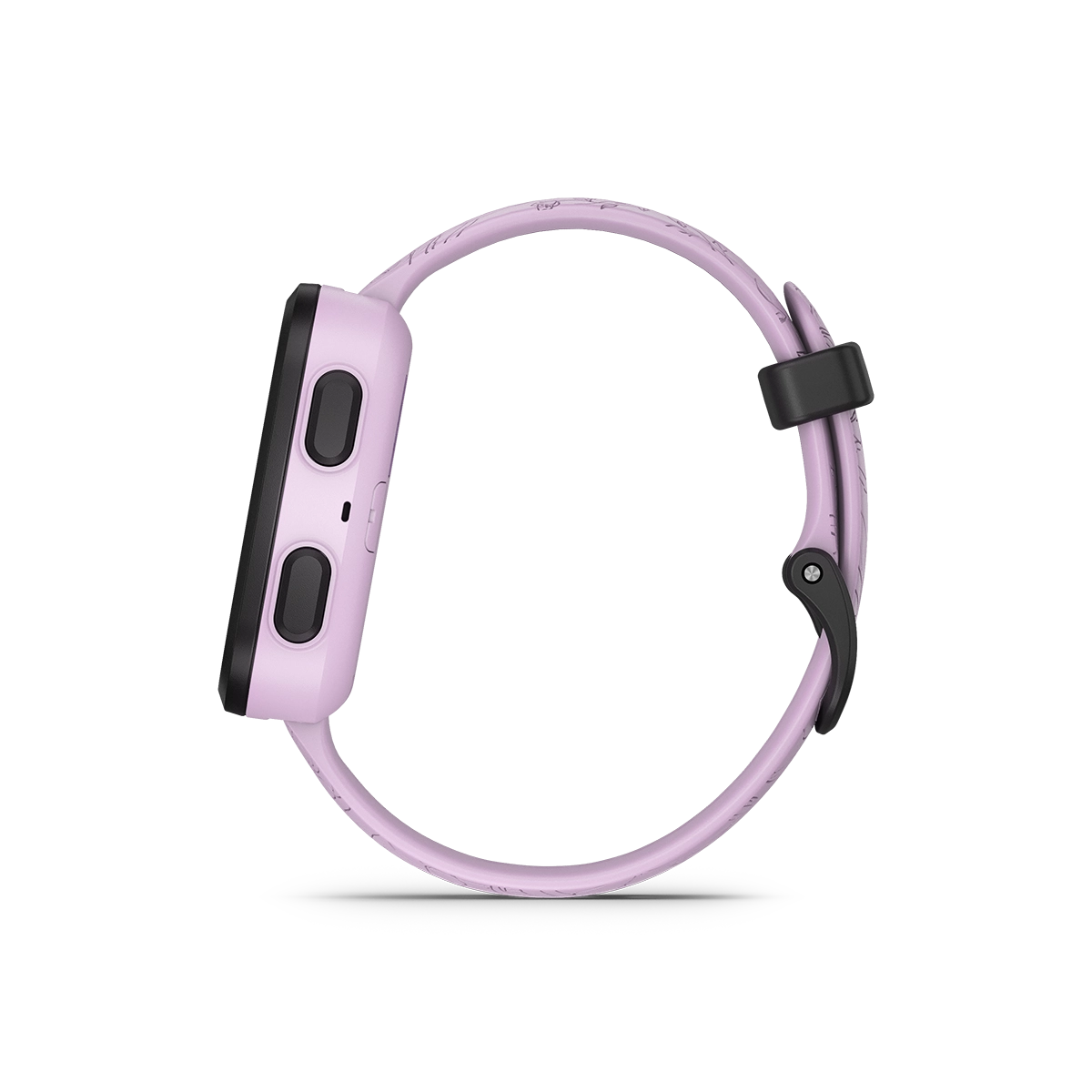 Garmin Bounce in Lilac Floral button side