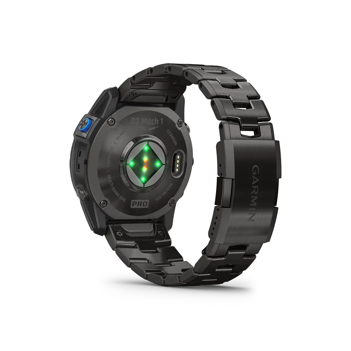Garmin D2 Mach 1 Pro pilot watch pro heart rate monitor rear view