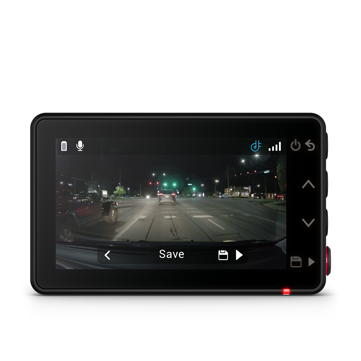 Garmin Dash Cam X210 intersection at night