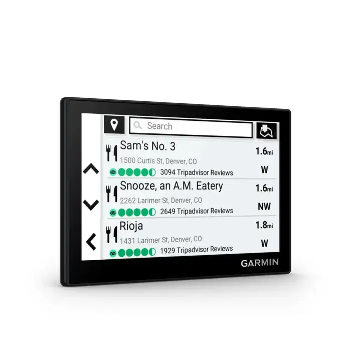 Garmin Drive 53 angled right with TripAdvisor POIs