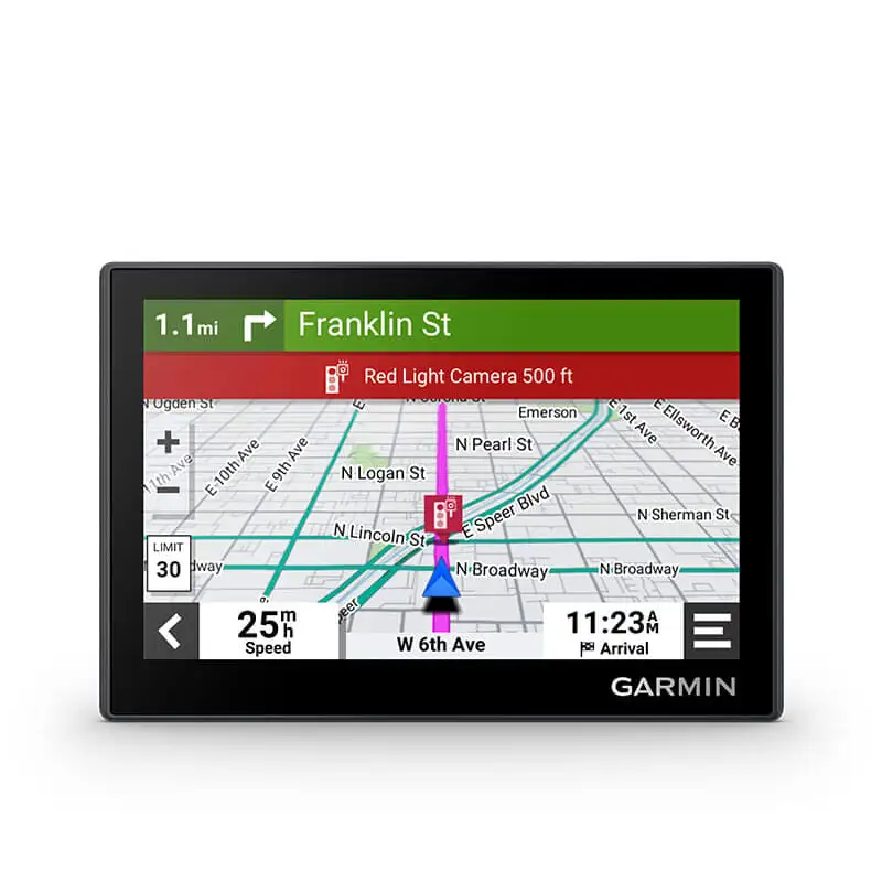 Garmin Drive 53 red light camera upcoming on navigation page