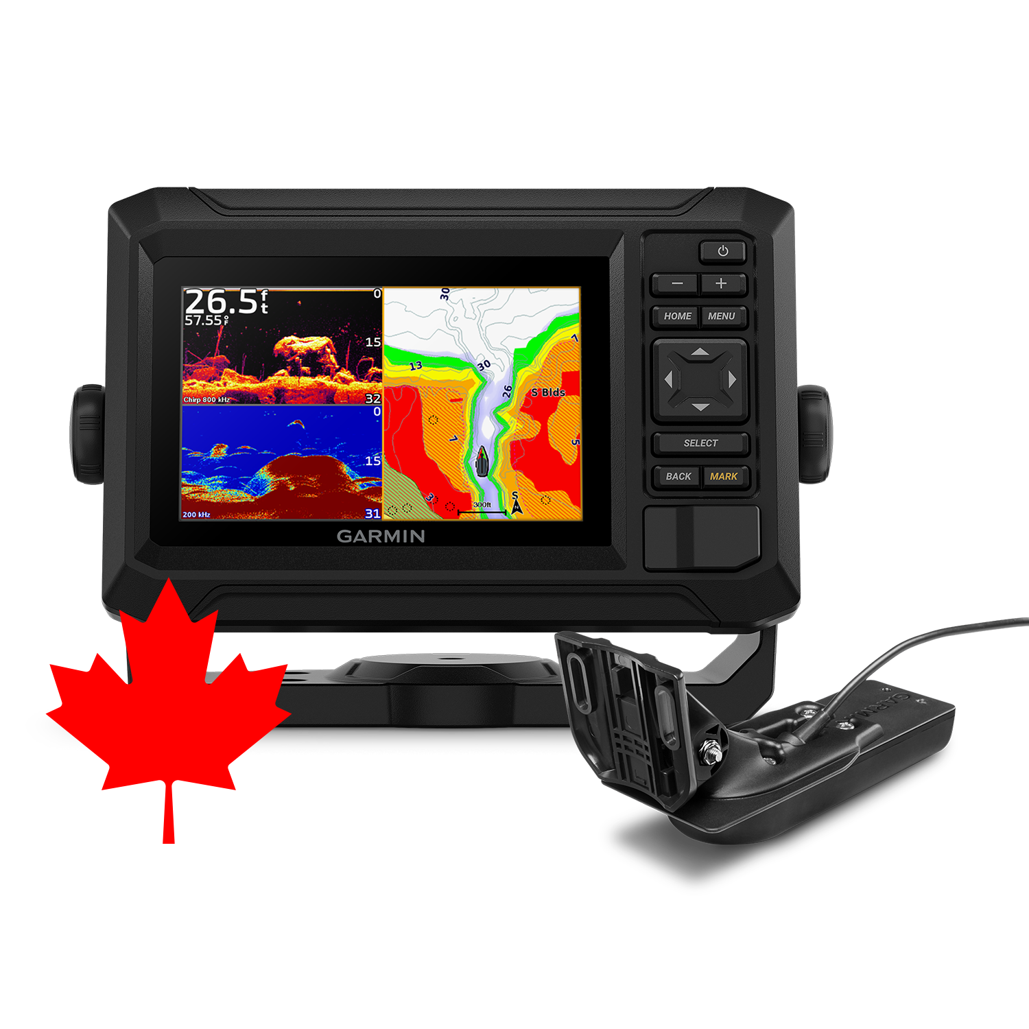 ECHOMAP UHD2 55cv with GT20-TM Transducer and Garmin Navionics+ Canada & Alaska Mapping