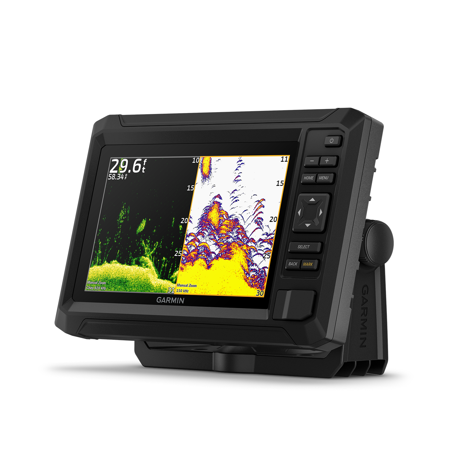 Garmin ECHOMAP UHD2 72cv left angled view