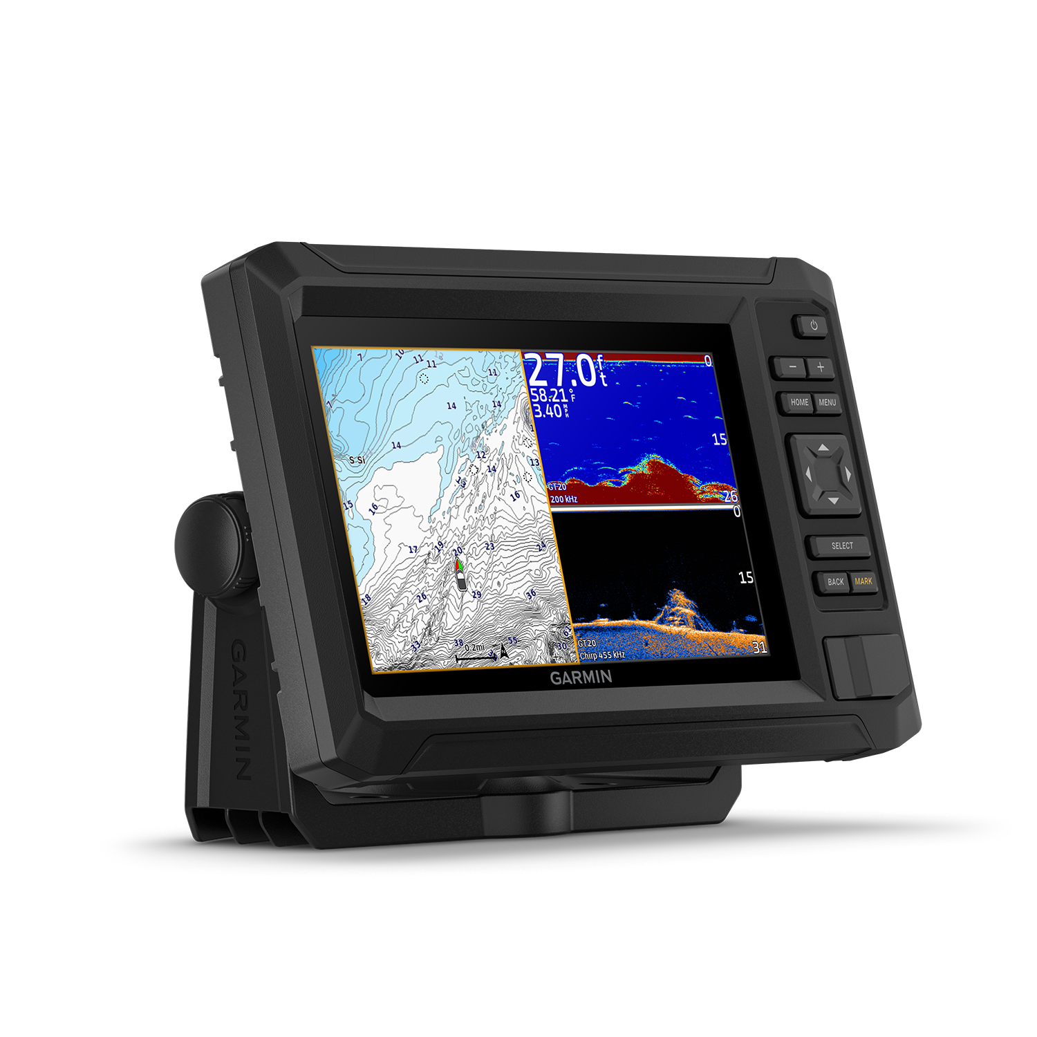 Garmin ECHOMAP UHD2 72cv right angled view