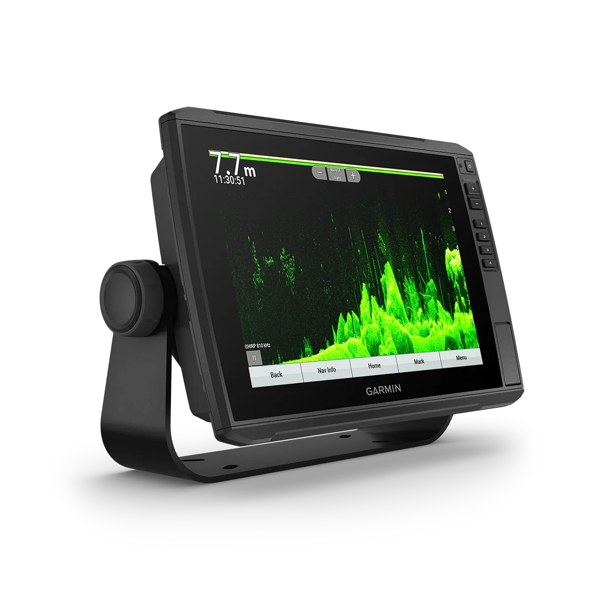 Garmin ECHOMAP Ultra 102sv right angled view with sonar