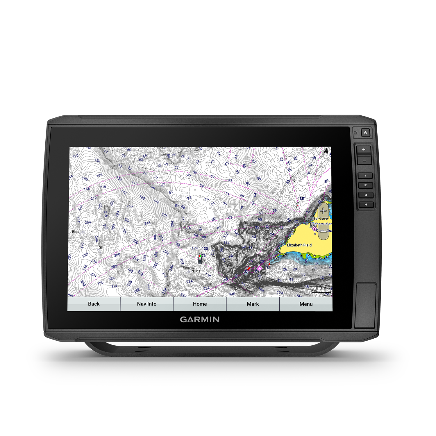 Garmin ECHOMAP Ultra 126sv marine chartplotter fishfinder with Garmin Navionics+ map page
