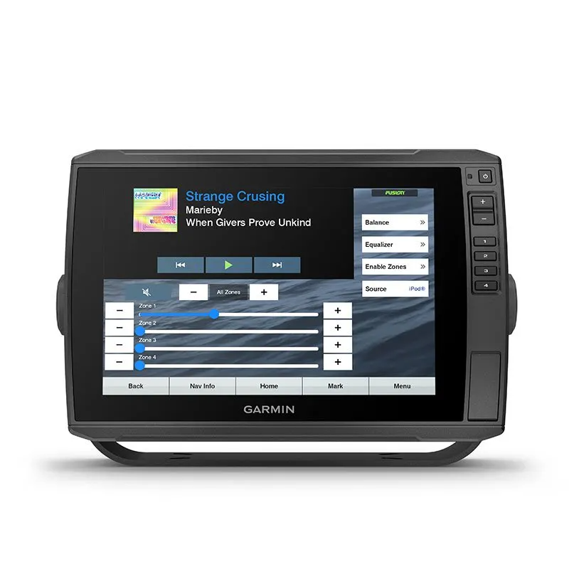 Garmin ECHOMAP Ultra 126sv media player control view playing music