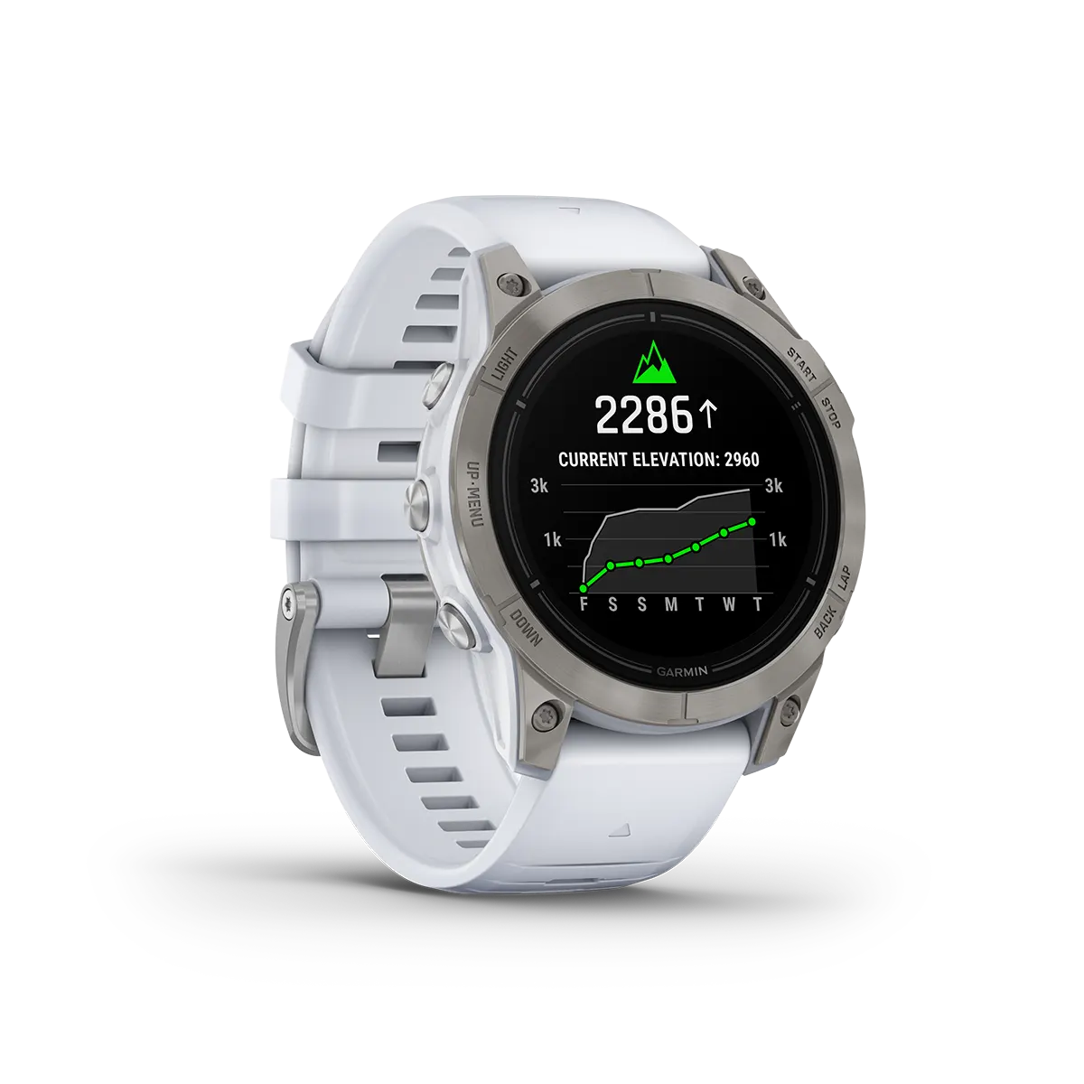 Garmin epix PRO Gen 2 47mm Sapphire in titanium elevation gain