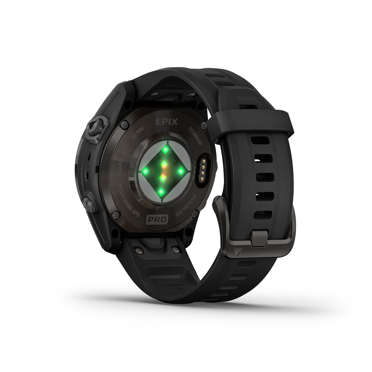 Garmin epix PRO Gen 2 Sapphire in black rear view heart rate monitor for fitness watch