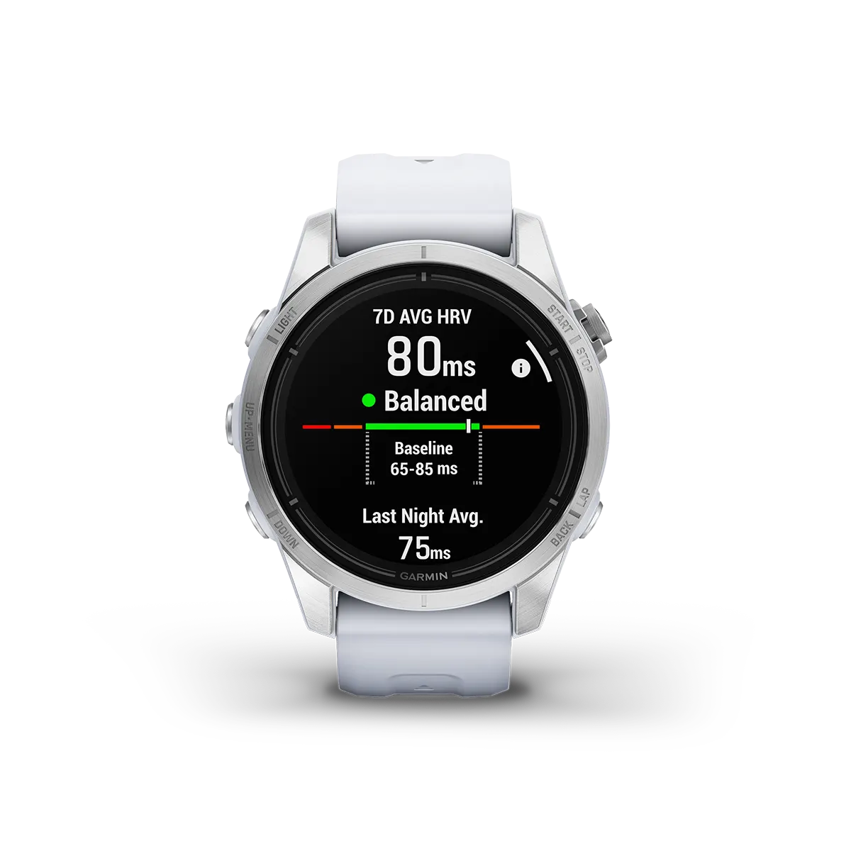 Garmin epix PRO Gen 2 Standard in silver and white HRV status health and training performance