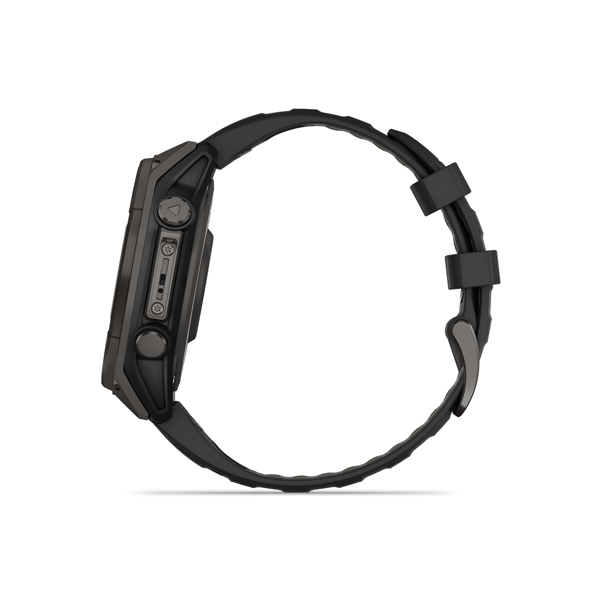 Garmin fenix 8 solar 47mm carbon grey left view
