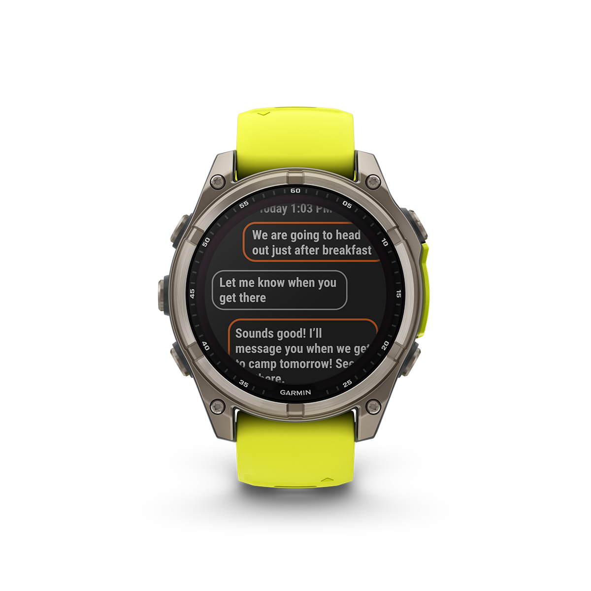 Garmin fenix 8 solar 47mm titanium messenger app