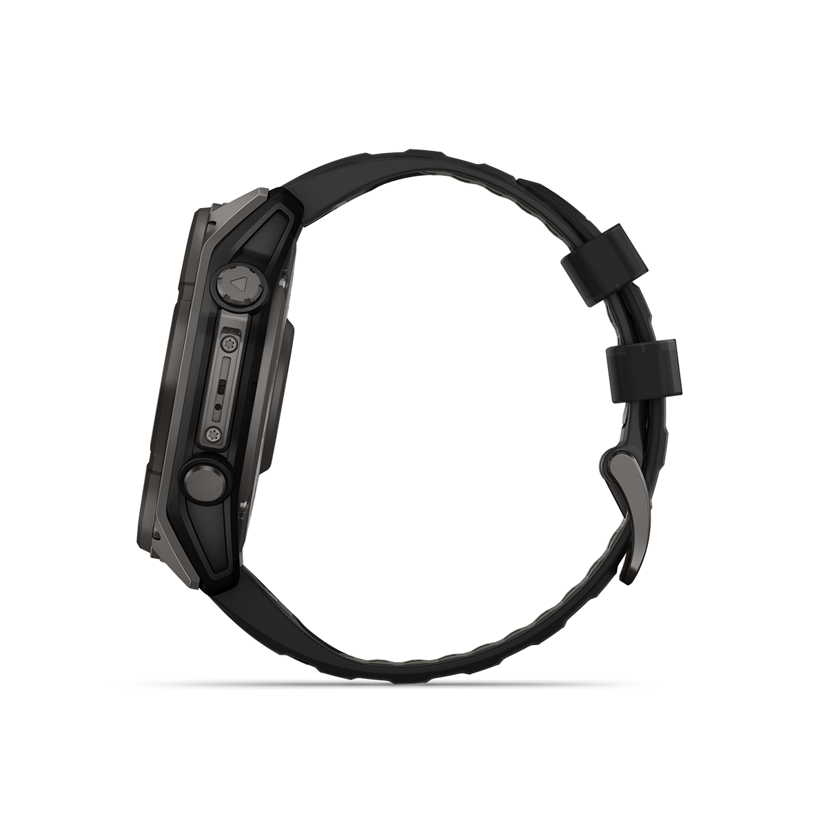 Garmin fēnix 8 solar watch 51mm carbon grey left side view