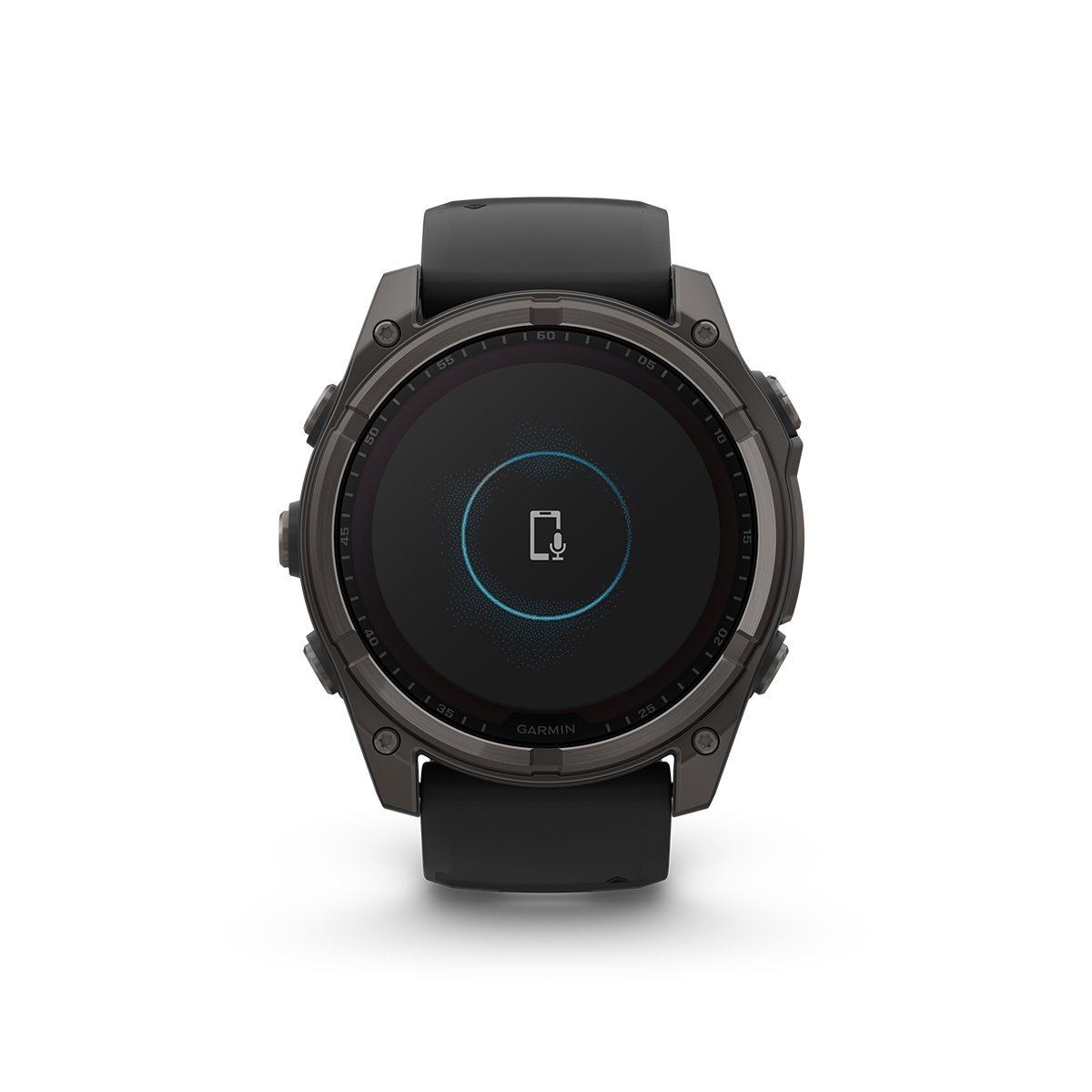 Garmin fēnix 8 solar watch in carbon grey with voice assistant