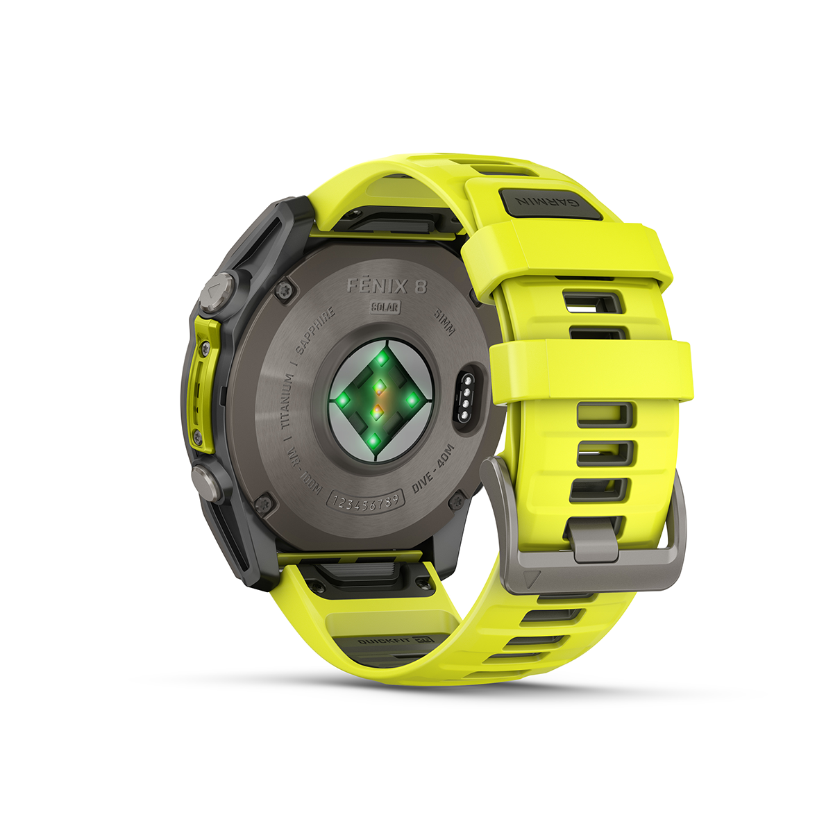 Garmin fēnix 8 solar watch 51mm titanium rear view