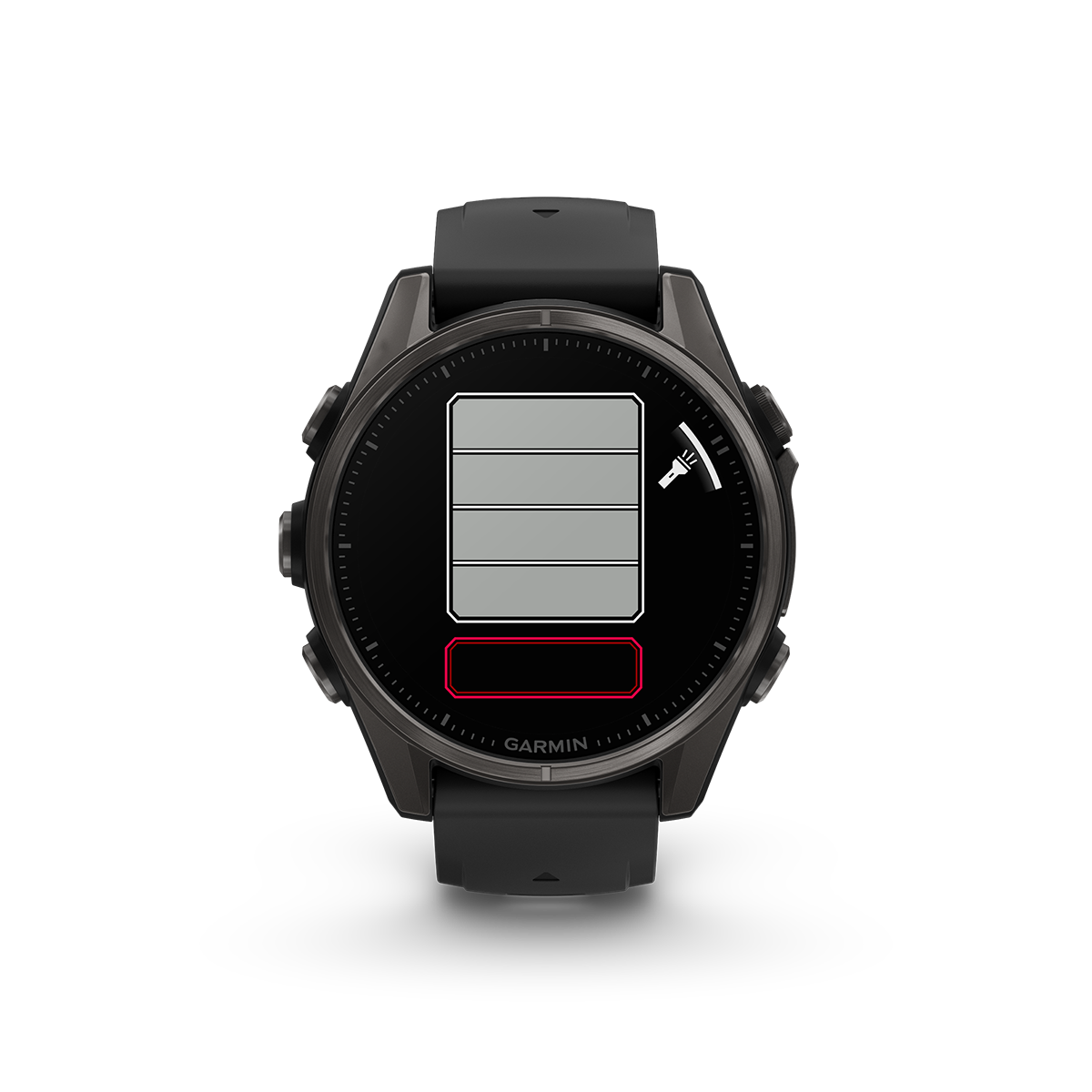 Garmin fenix 8 43mm carbon black flashlight