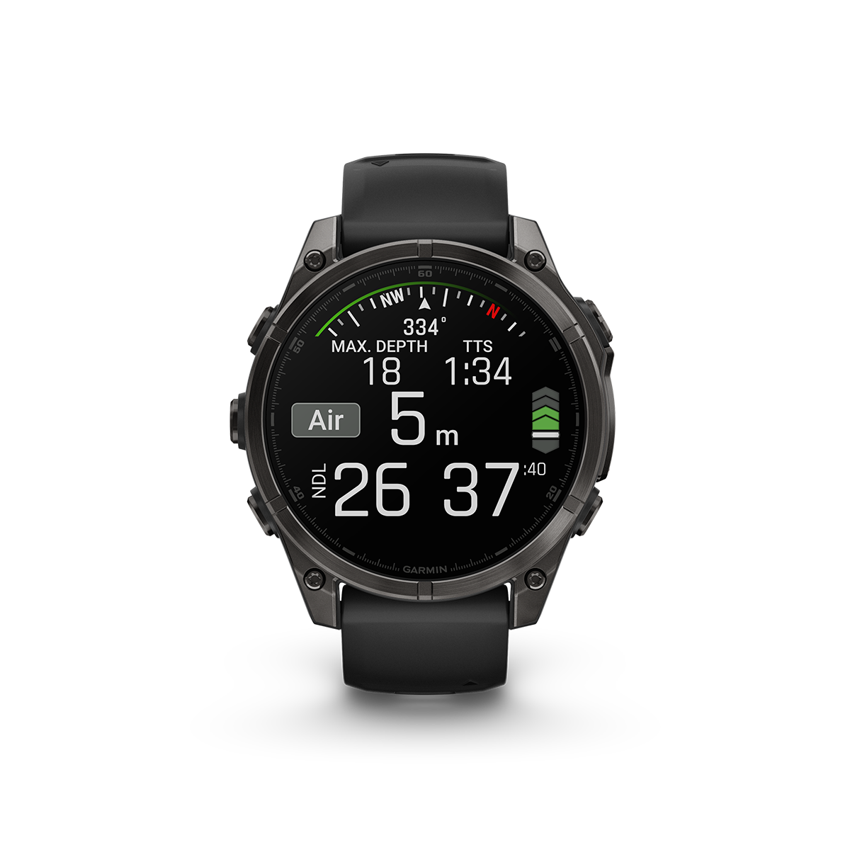 Garmin fenix 8 47mm Sapphire, Carbon Gray DLC Titanium dive metric