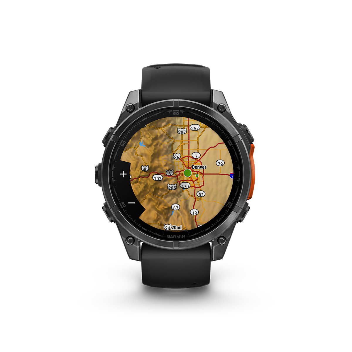 Garmin fēnix 8 - 47mm watch Slate Gray contour shading maps