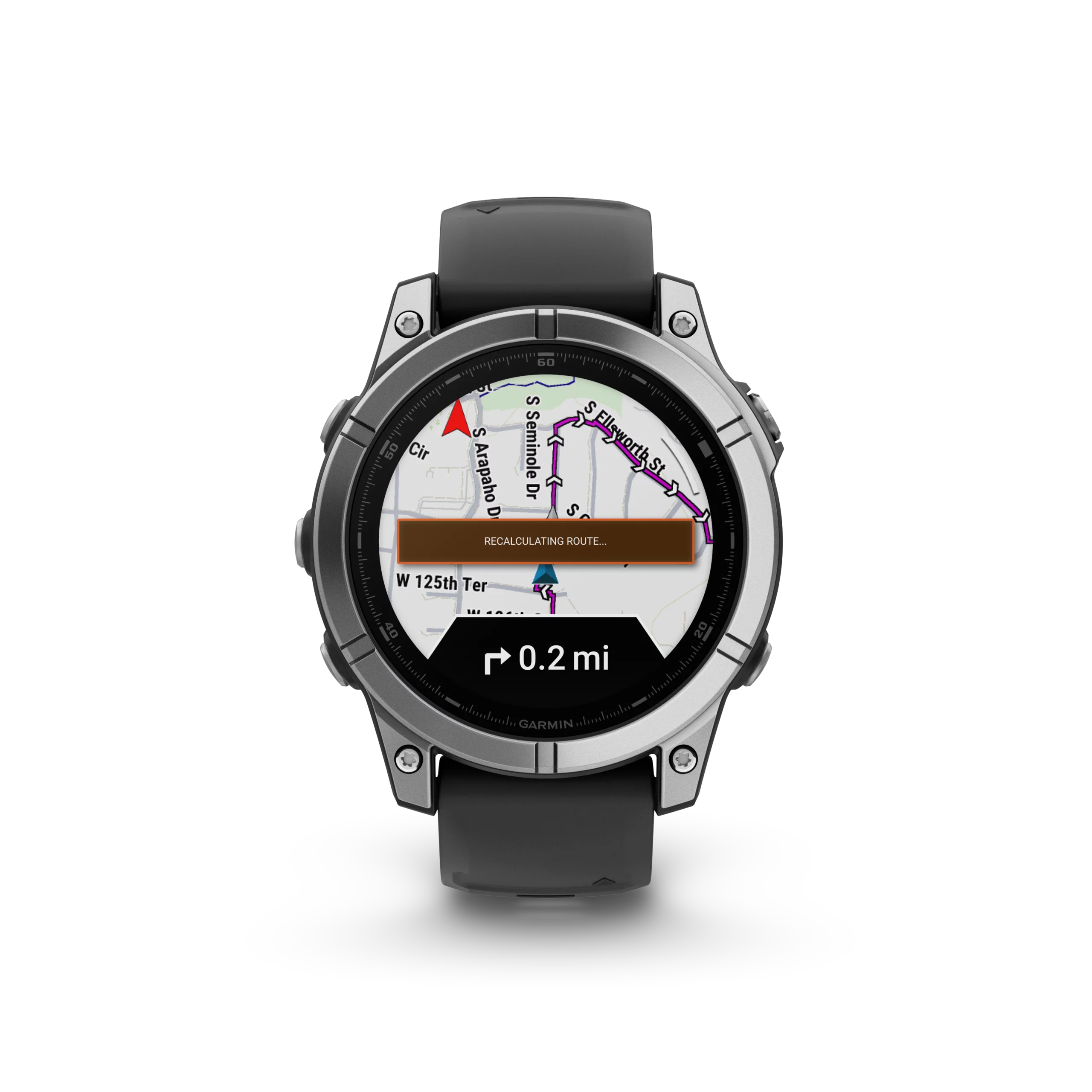 Garmin fenix E steel roundrtrip recalculation