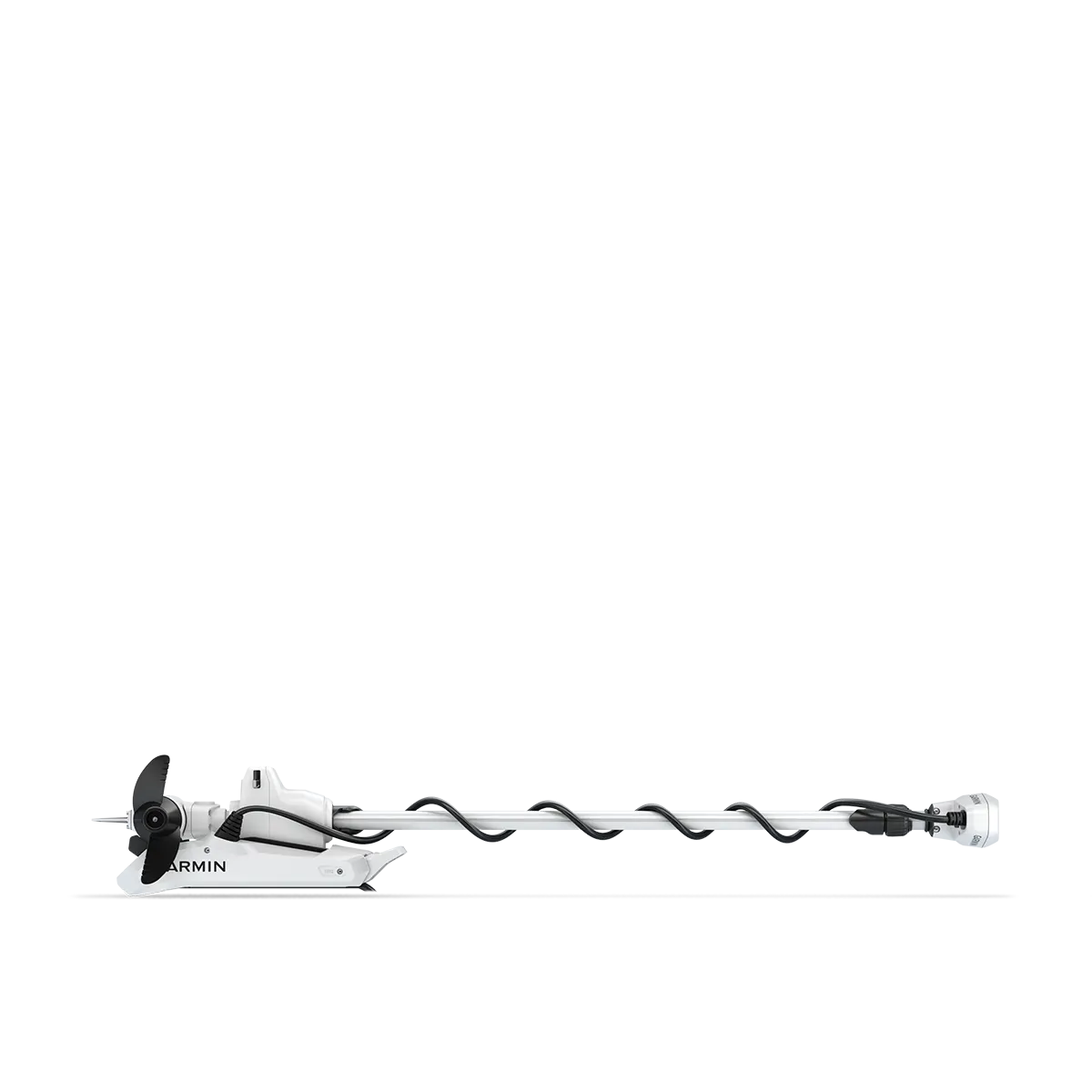 Garmin Force Kraken Trolling Motor in white, stowed