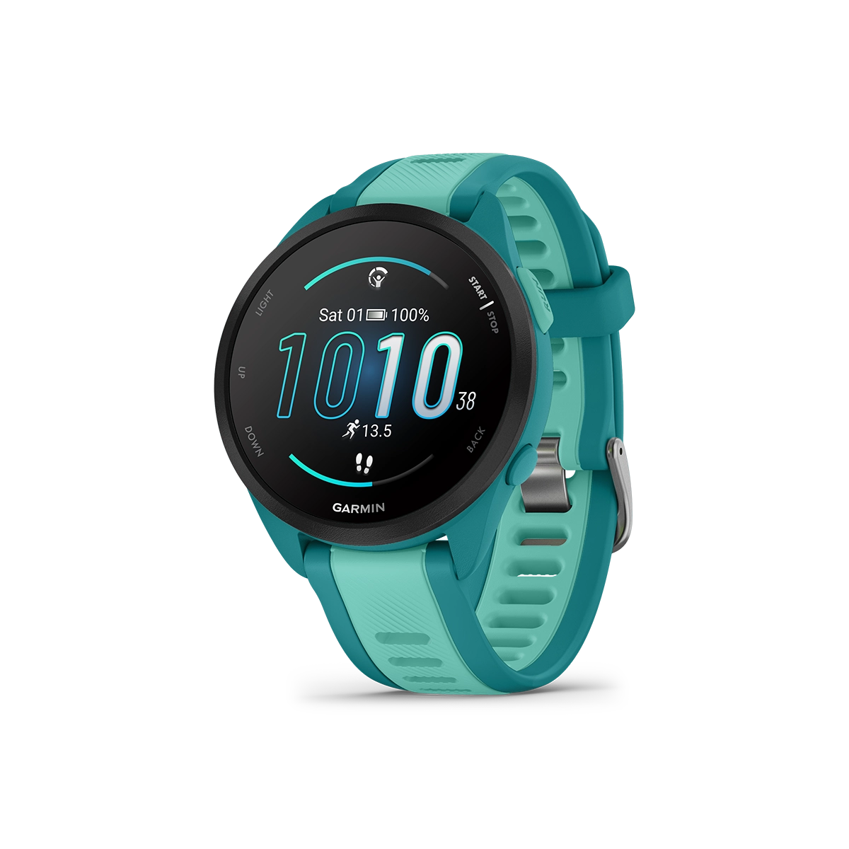 Garmin Forerunner 165 Music running watch with aqua band