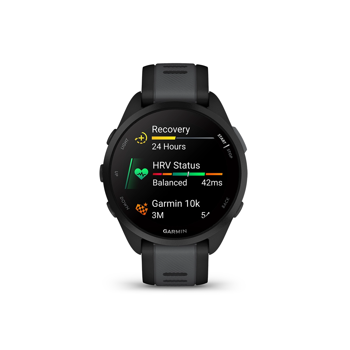 Garmin Forerunner 165 in black with glances screen