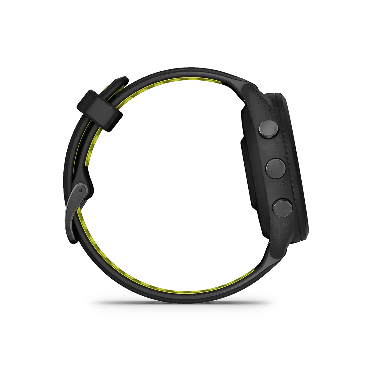 Garmin Forerunner 265S in black right side view with buttons