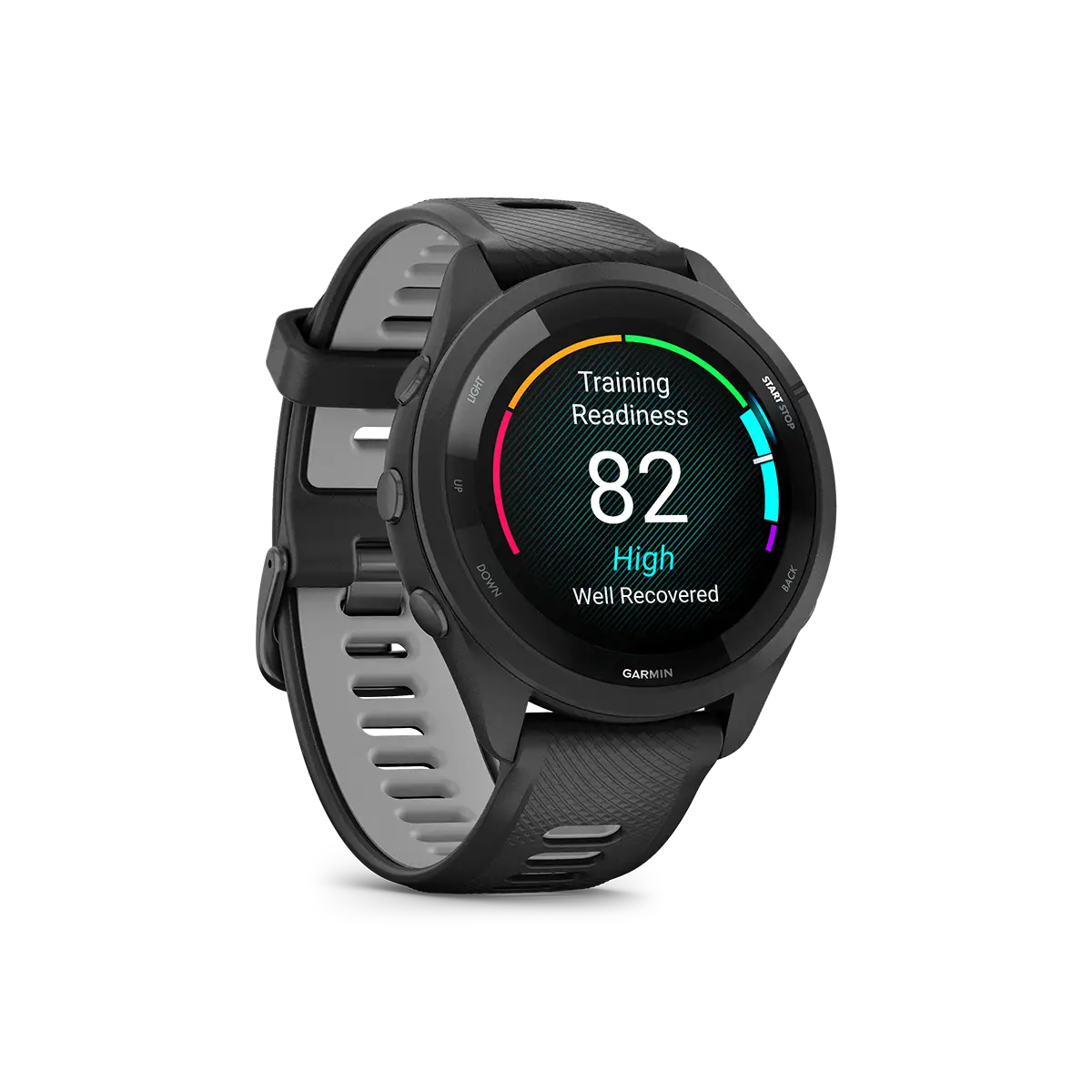 Garmin Forerunner 265 in black right angled view