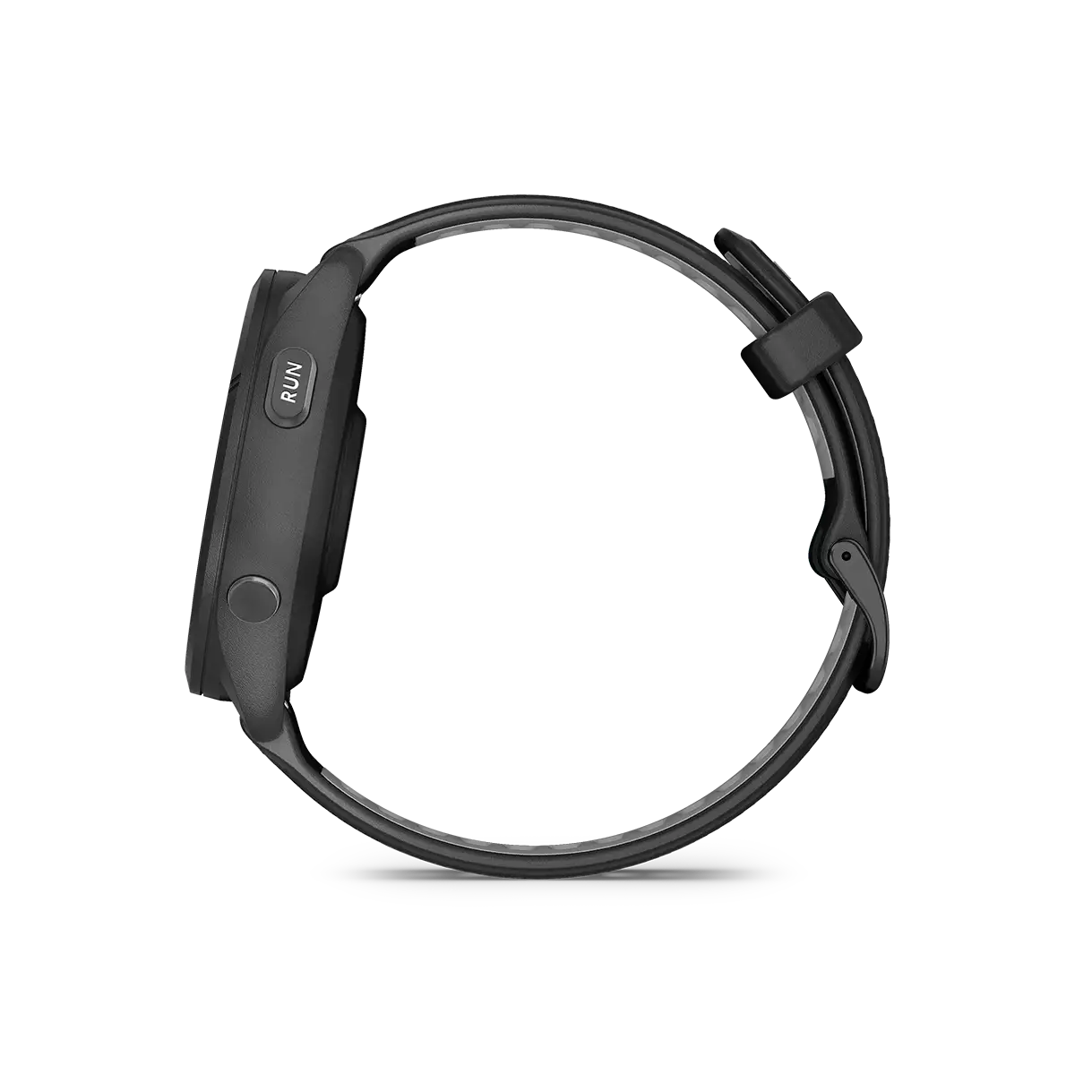 Garmin Forerunner 265 in black left side view with buttons