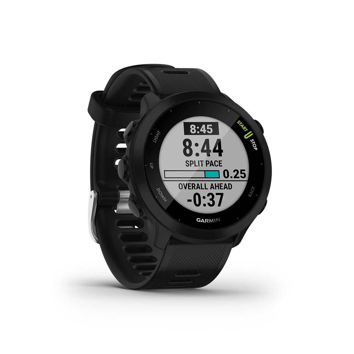 Garmin Forerunner 55 in black right angled view