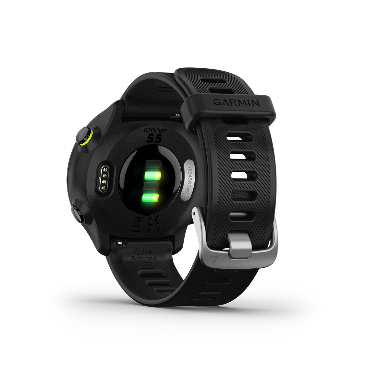 Garmin Forerunner 55 in black rear view