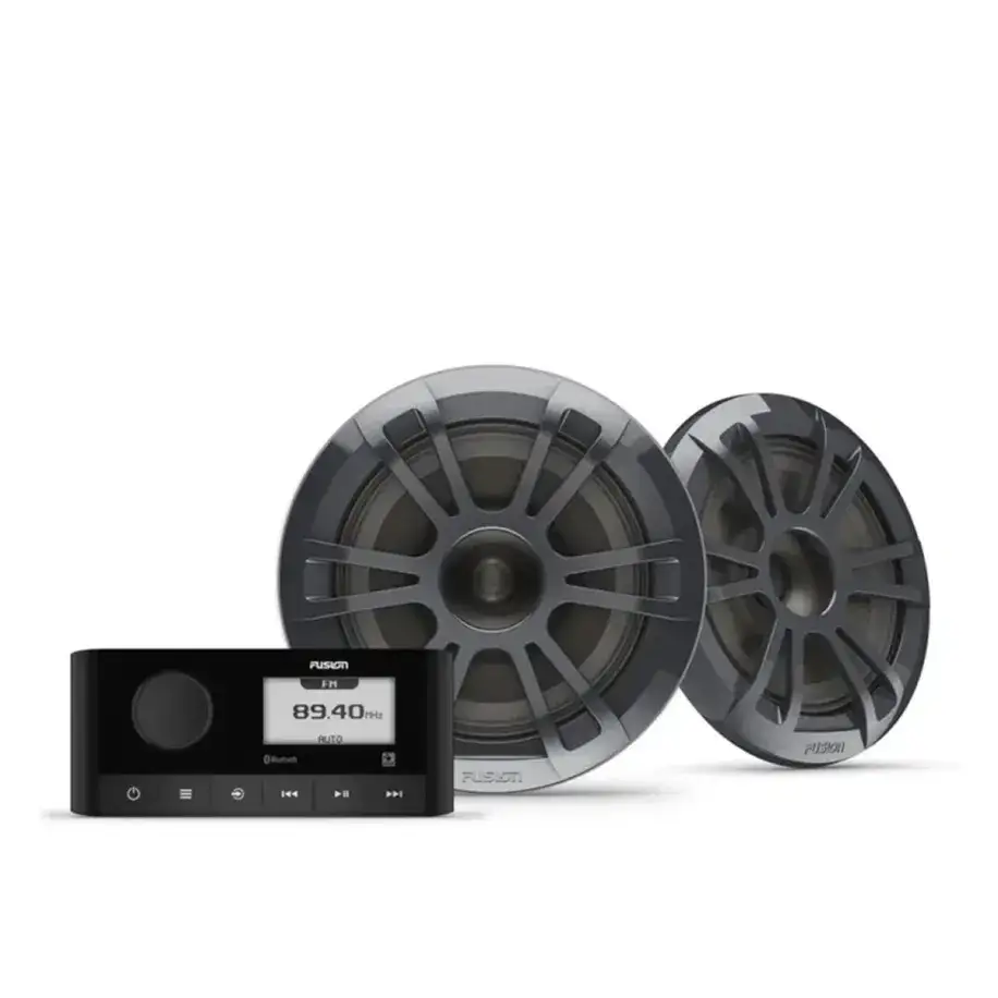 Fusion MS-RA60 Stereo and Speaker Kits EL Sports with black speakers