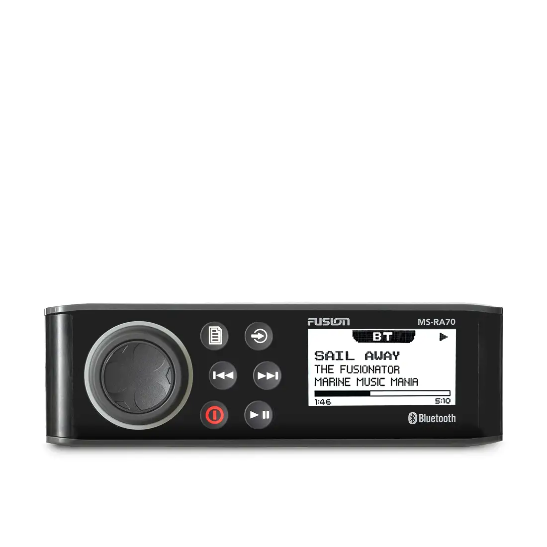 Fusion RA70 marine stereo front view