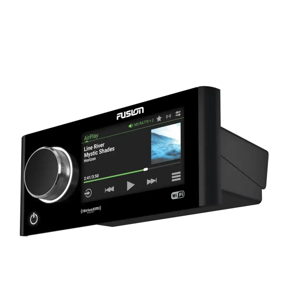 Fusion Apollo MS-RA770 Marine Stereo with Wi-Fi left angled view
