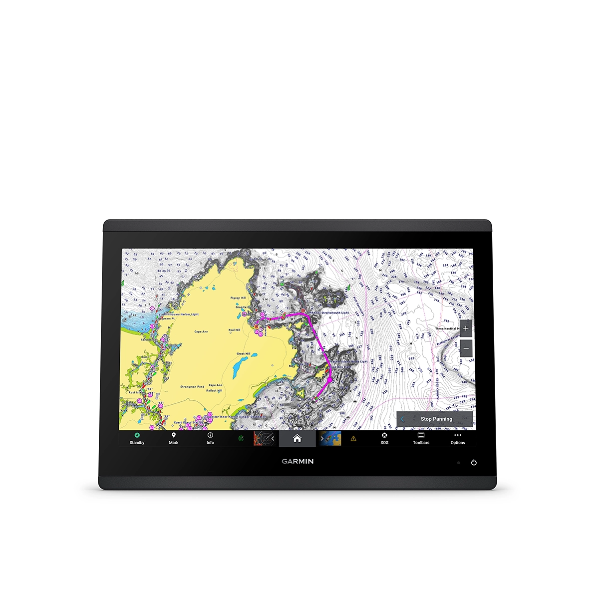 Garmin GPSMAP 16x3 Series fishing nav screen